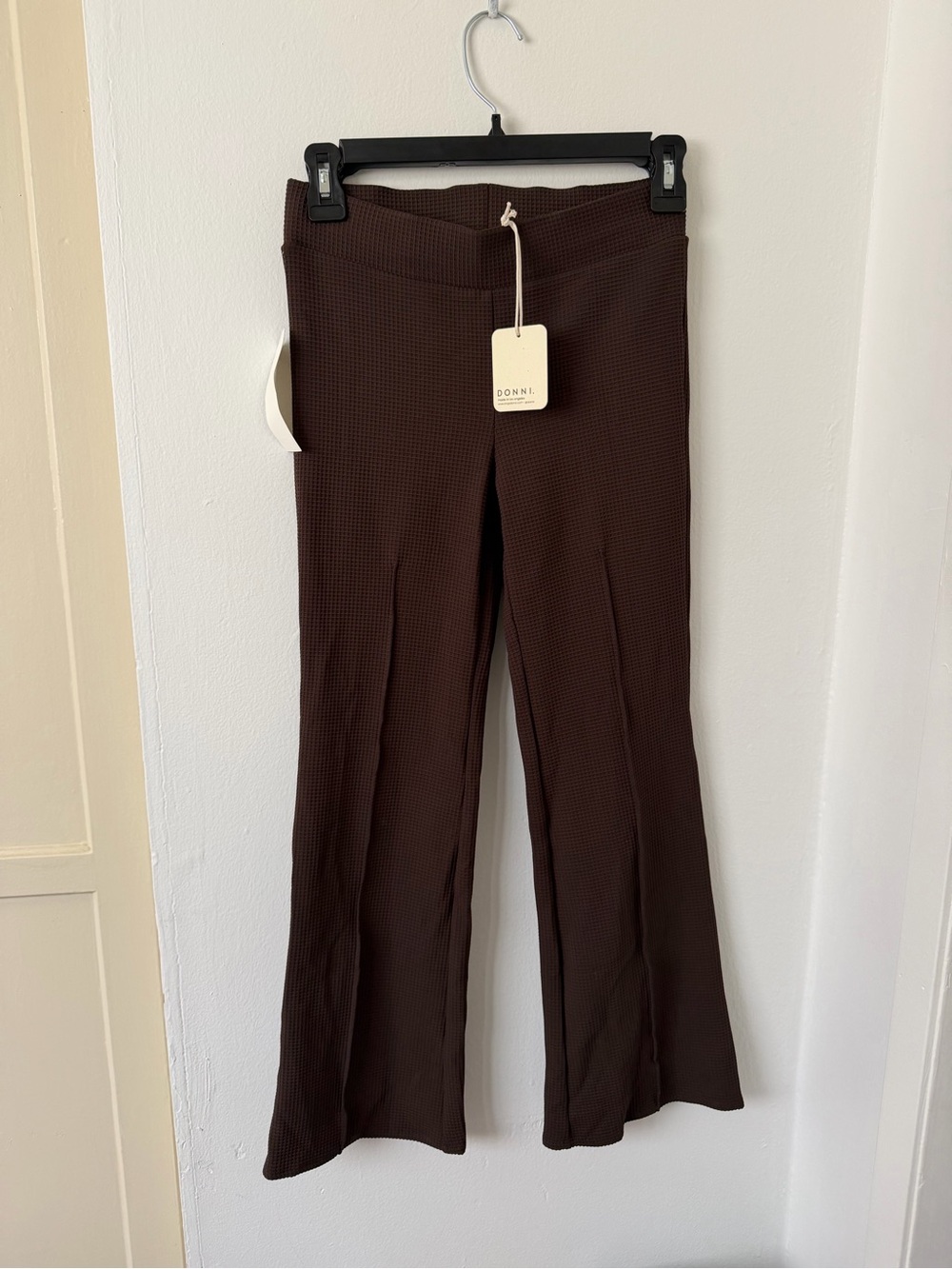 NWT DONNI. Box Weave Stretch Kick Flare XXS